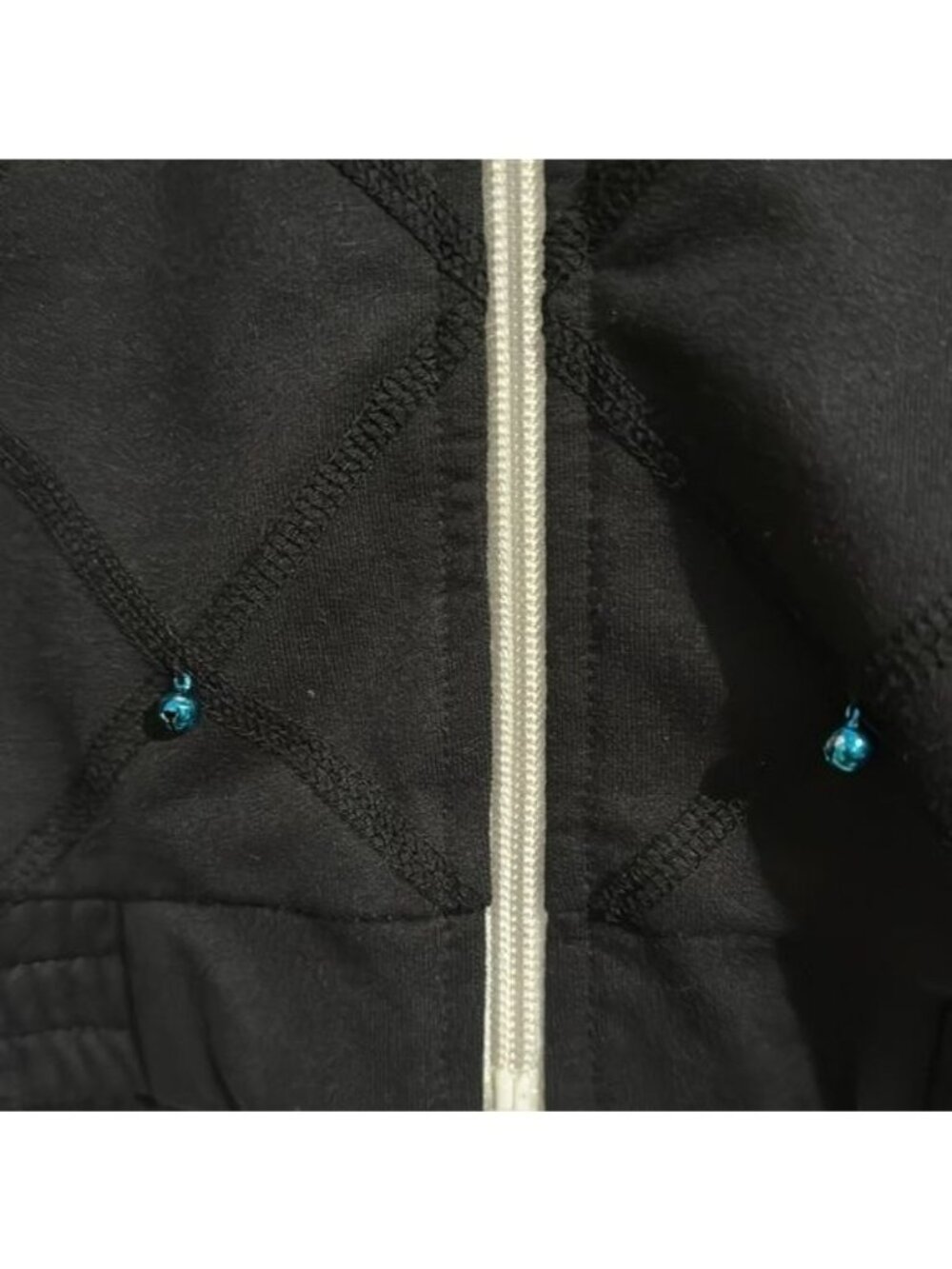 Blast Womens Quilted Black Jacket With Colorful Beads Full Zipper Size S - Picture 6 of 9